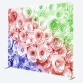 Aperturee - Aperturee Blue Pink Green Rose Fabric Backdrop Cover For Party